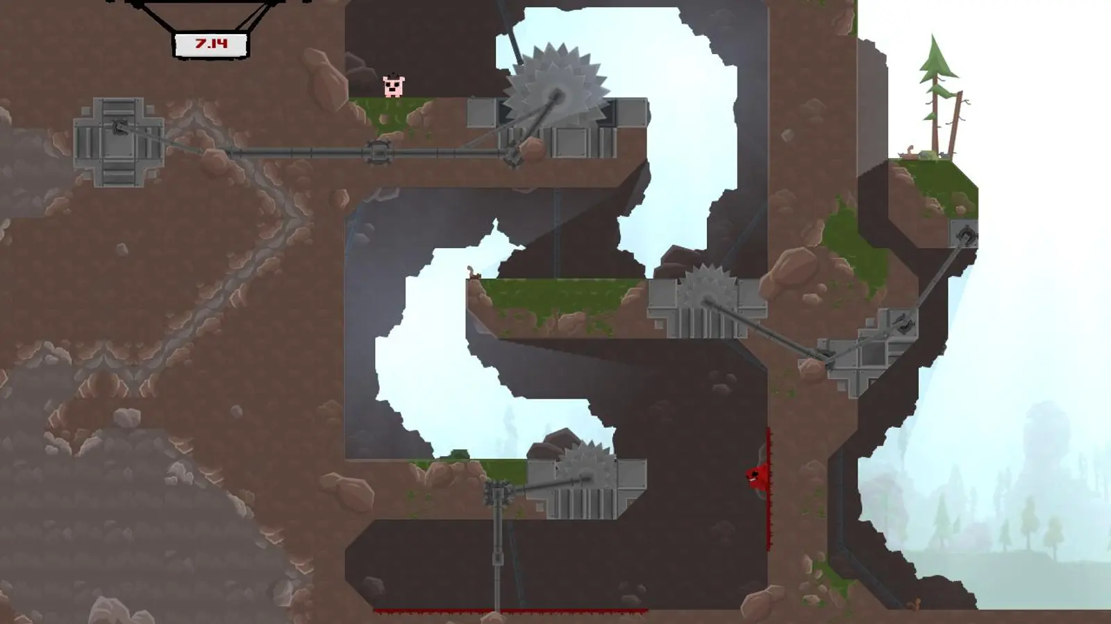 screenshot of:Super Meat Boy